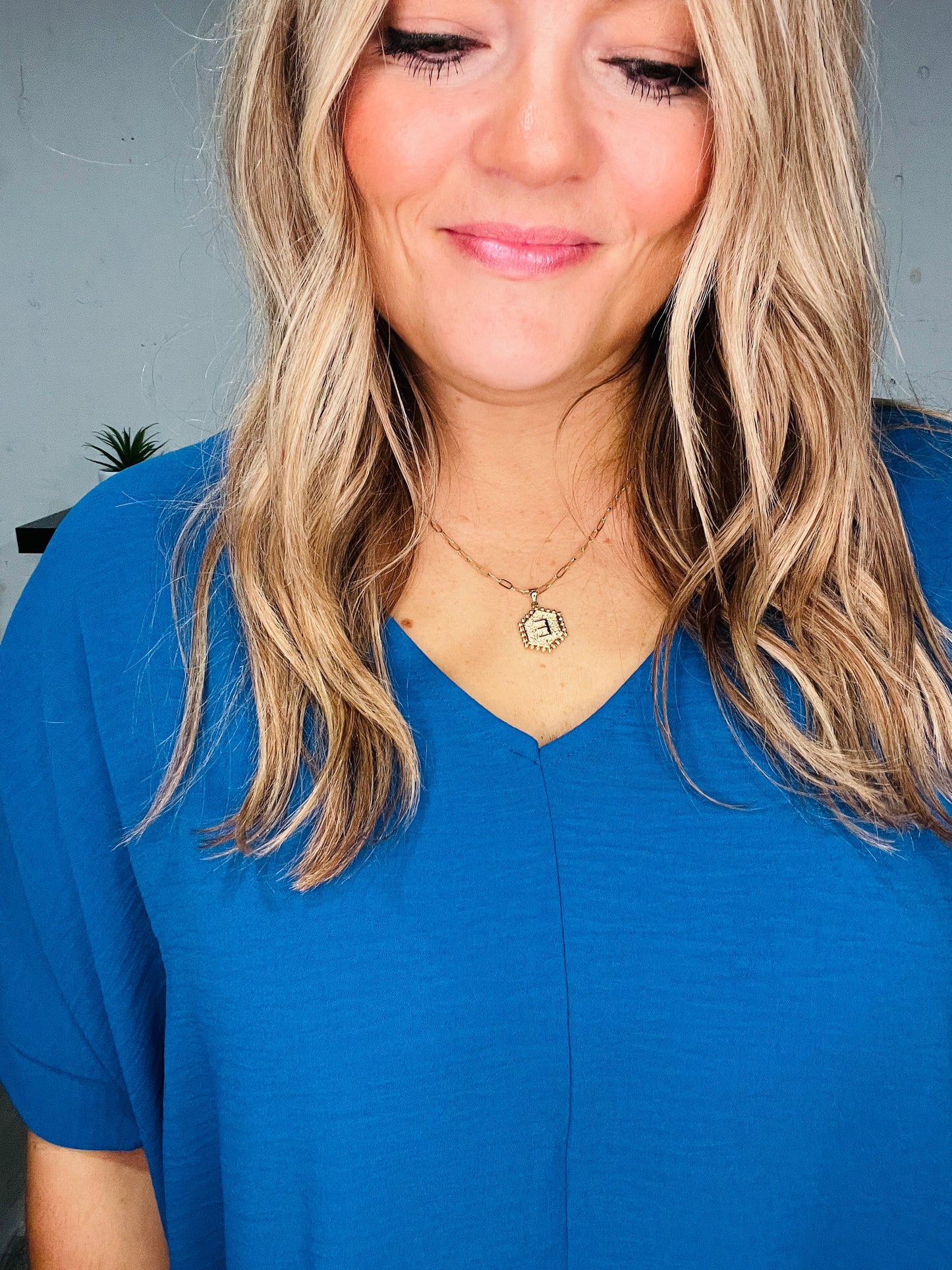 🤍Cobalt Blue Woven Blouse