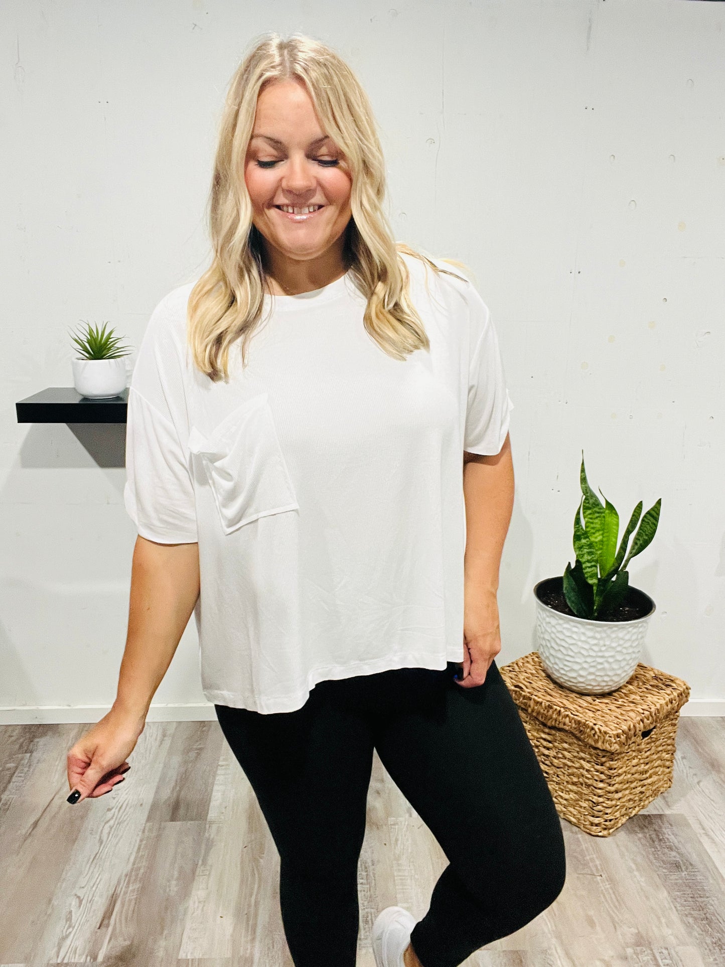 🤍 Pearly White Cloud Flowy Tee