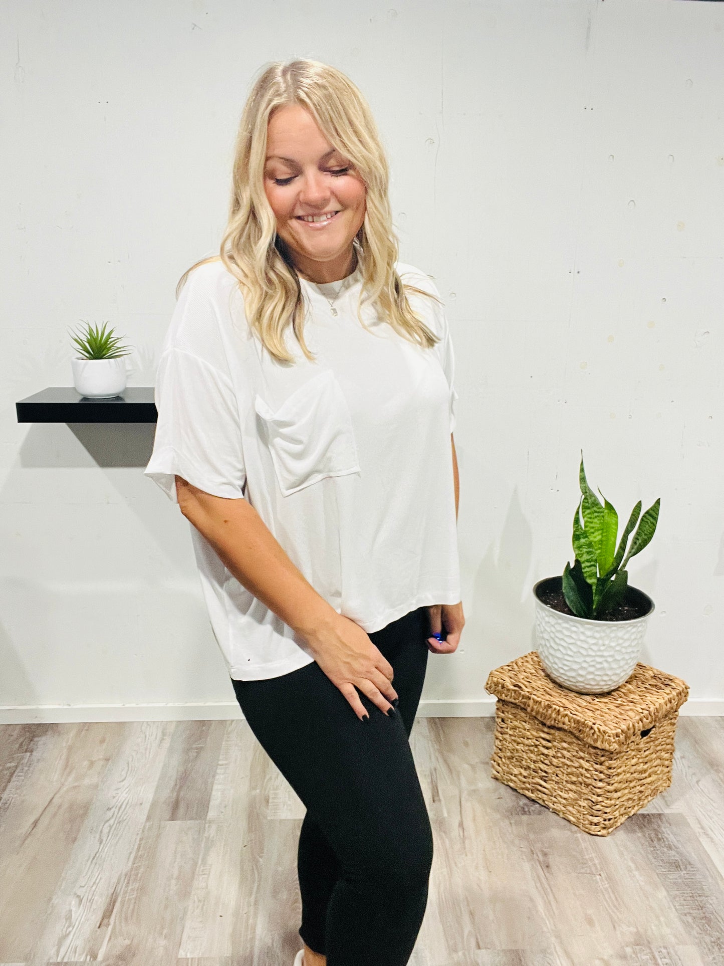 🤍 Pearly White Cloud Flowy Tee