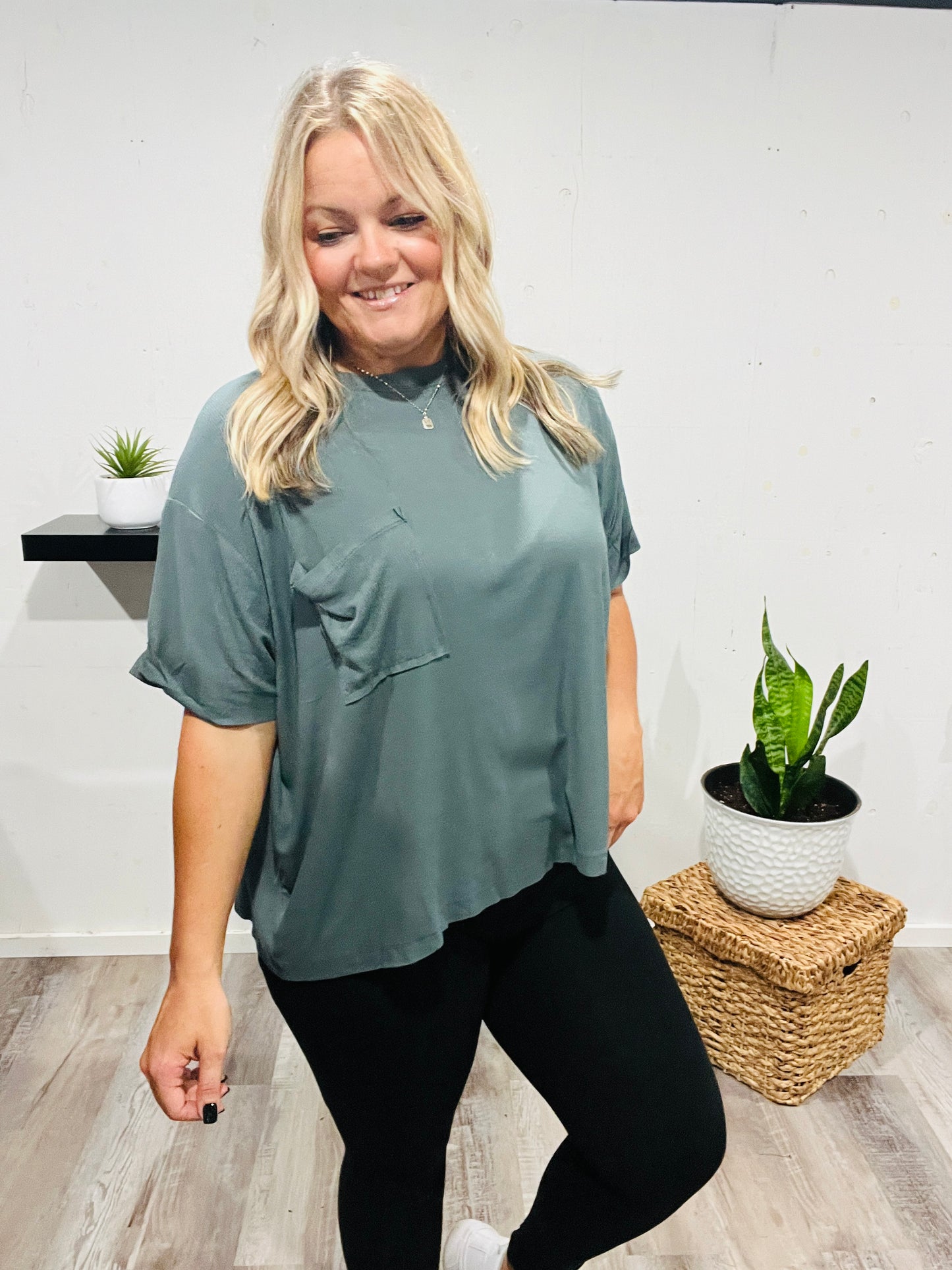 π€ Muted Sage Flowy Tee