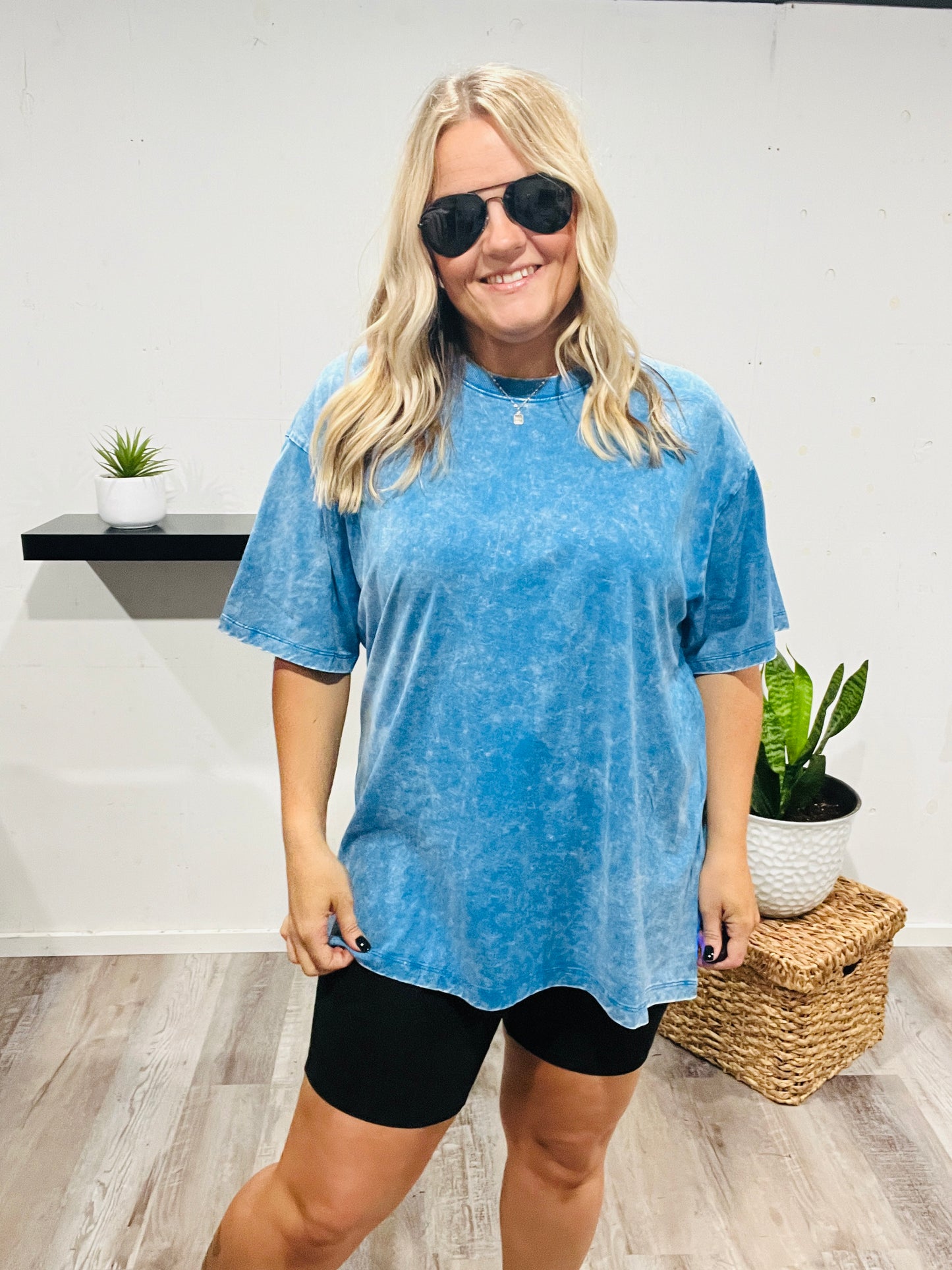 🤍 Midday Sky Blue Washed Tee