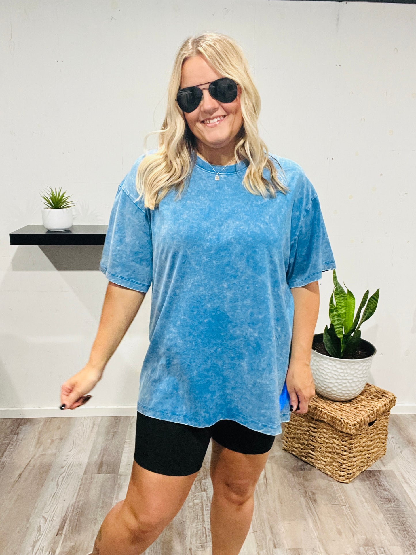 🤍 Midday Sky Blue Washed Tee