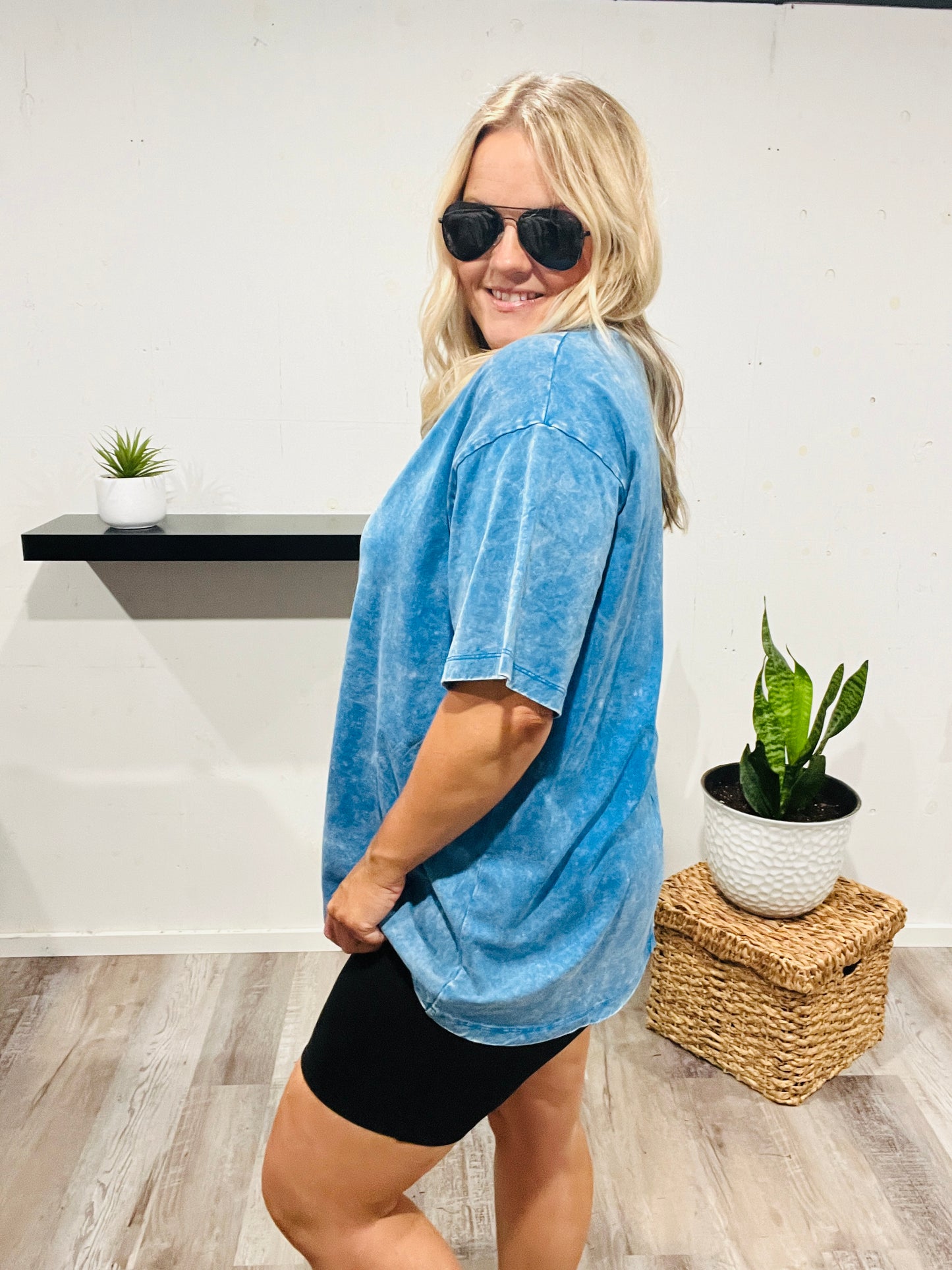 🤍 Midday Sky Blue Washed Tee