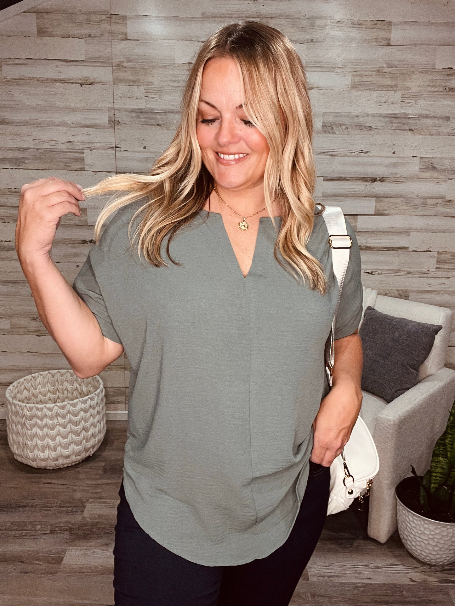 Sage Haven Woven Blouse
