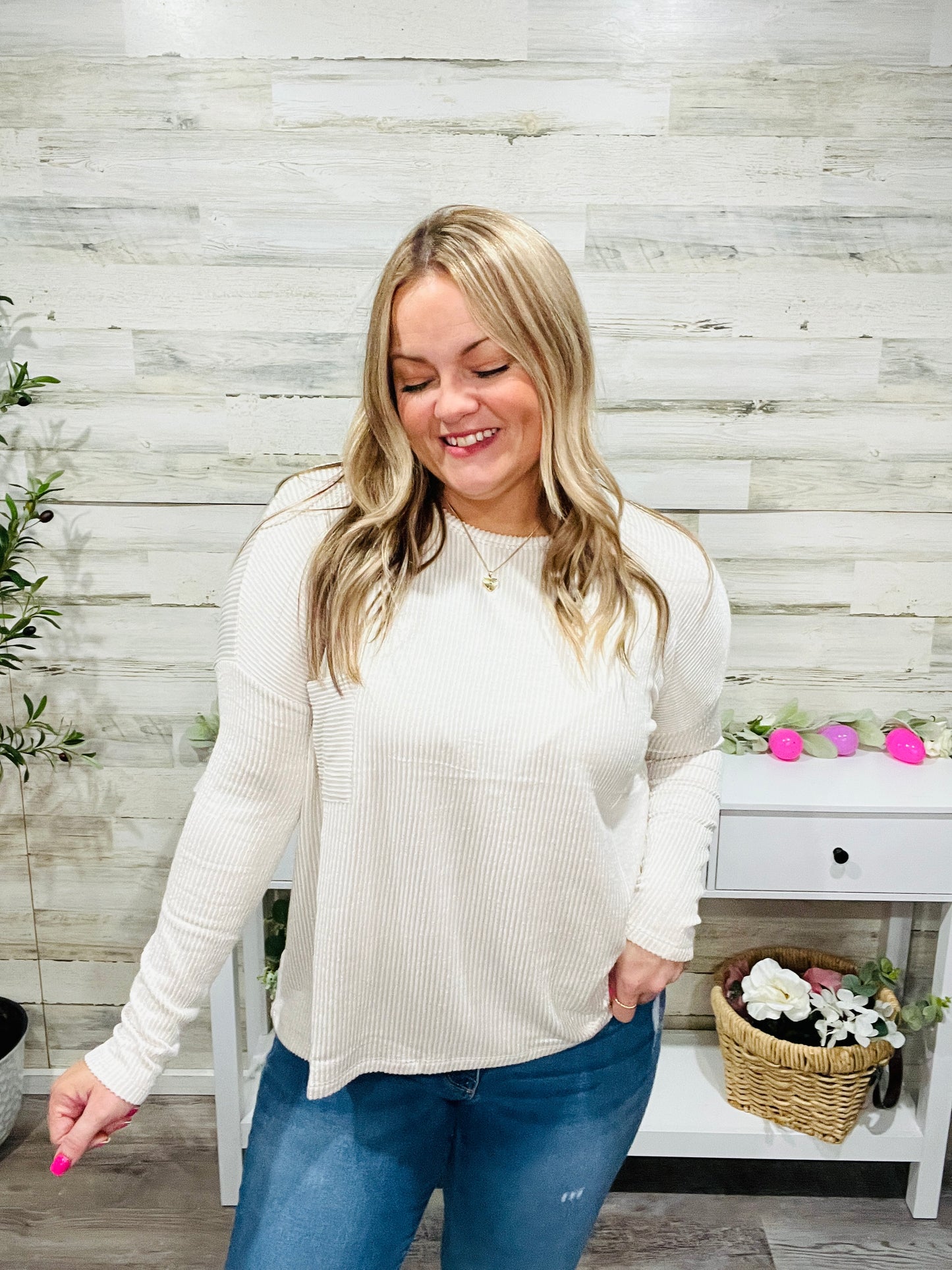 Vanilla Ribbed Long Sleeve
