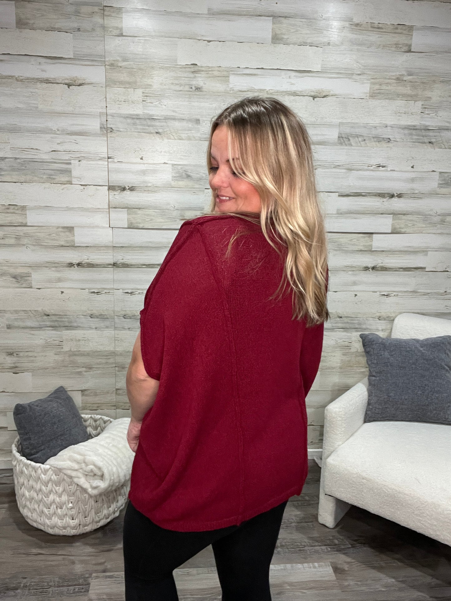 Crimson Slouchy Silhouette Sweater
