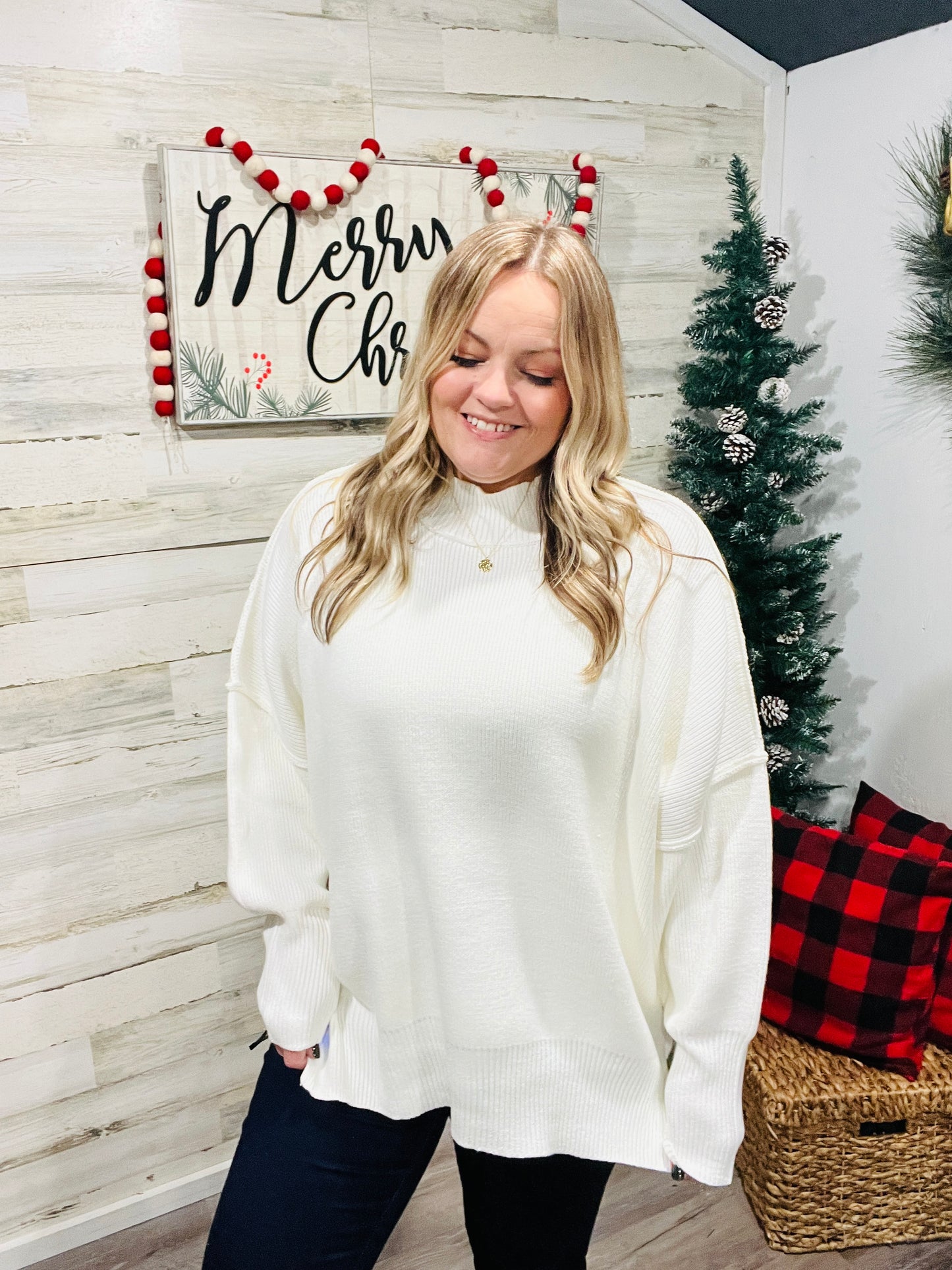 White Christmas Knit Sweater