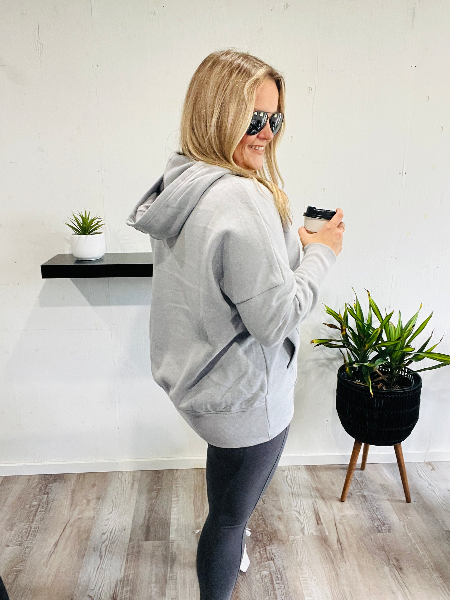 🤍Misty Gray Fleece Hoodie