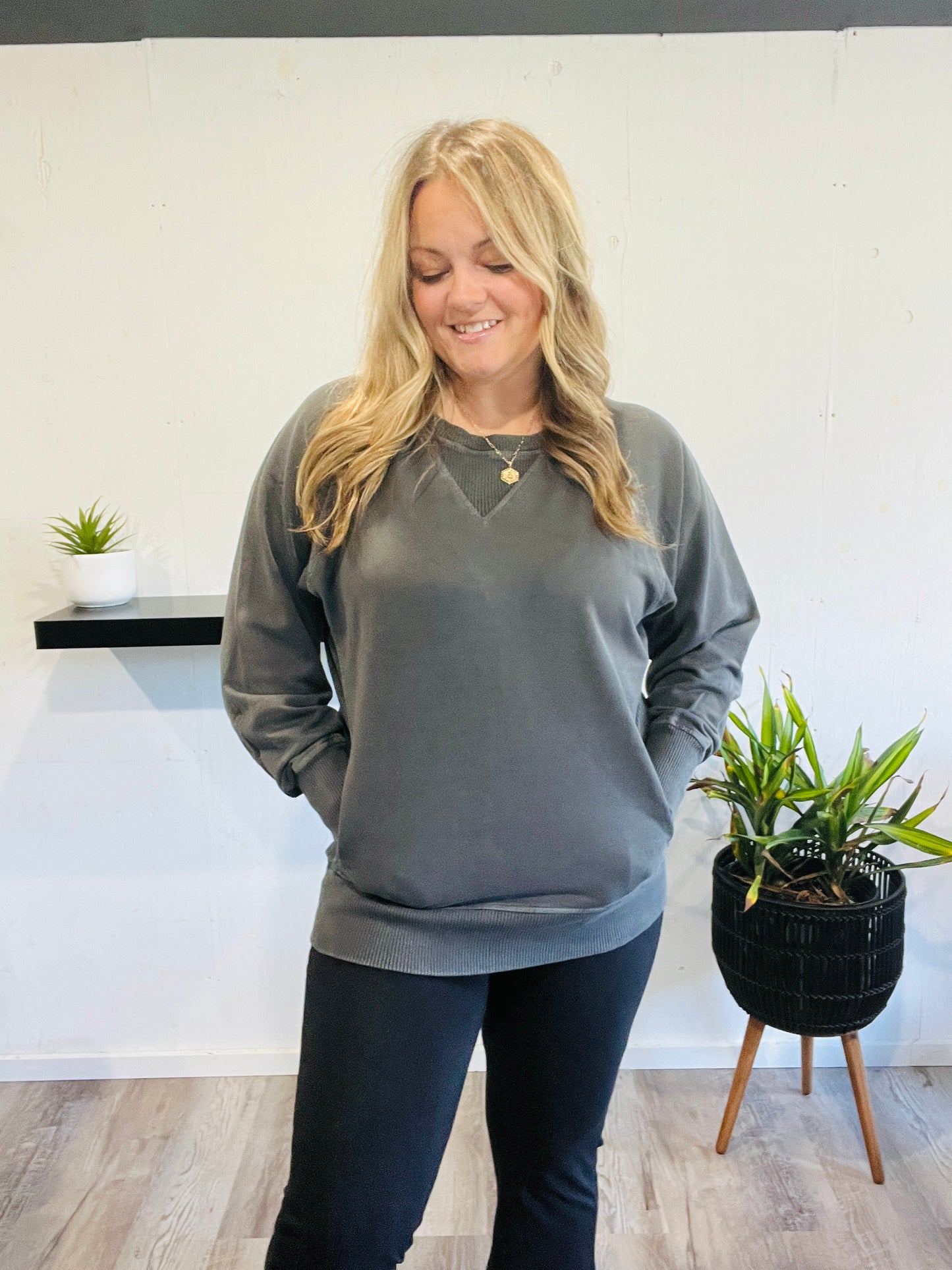 π€ Steel Gray French Terry Pullover