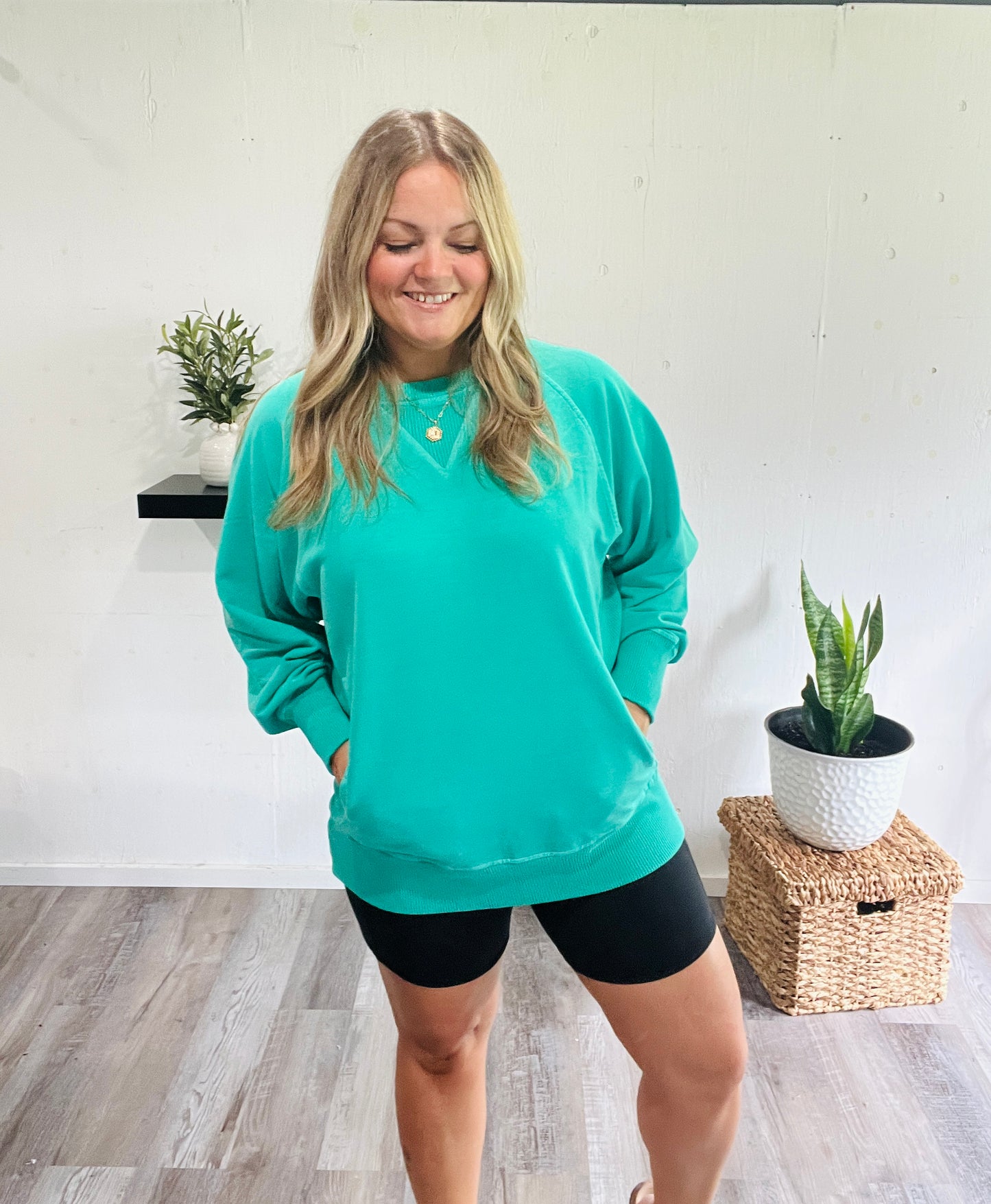π€ Kelly Fresh Green French Terry Pullover