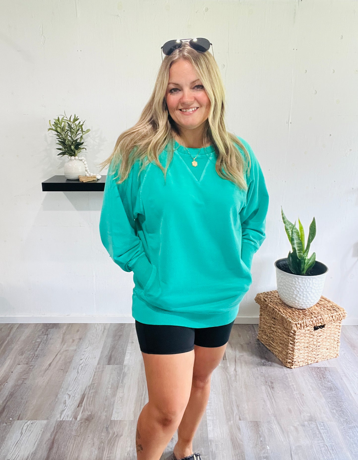 π€ Kelly Fresh Green French Terry Pullover