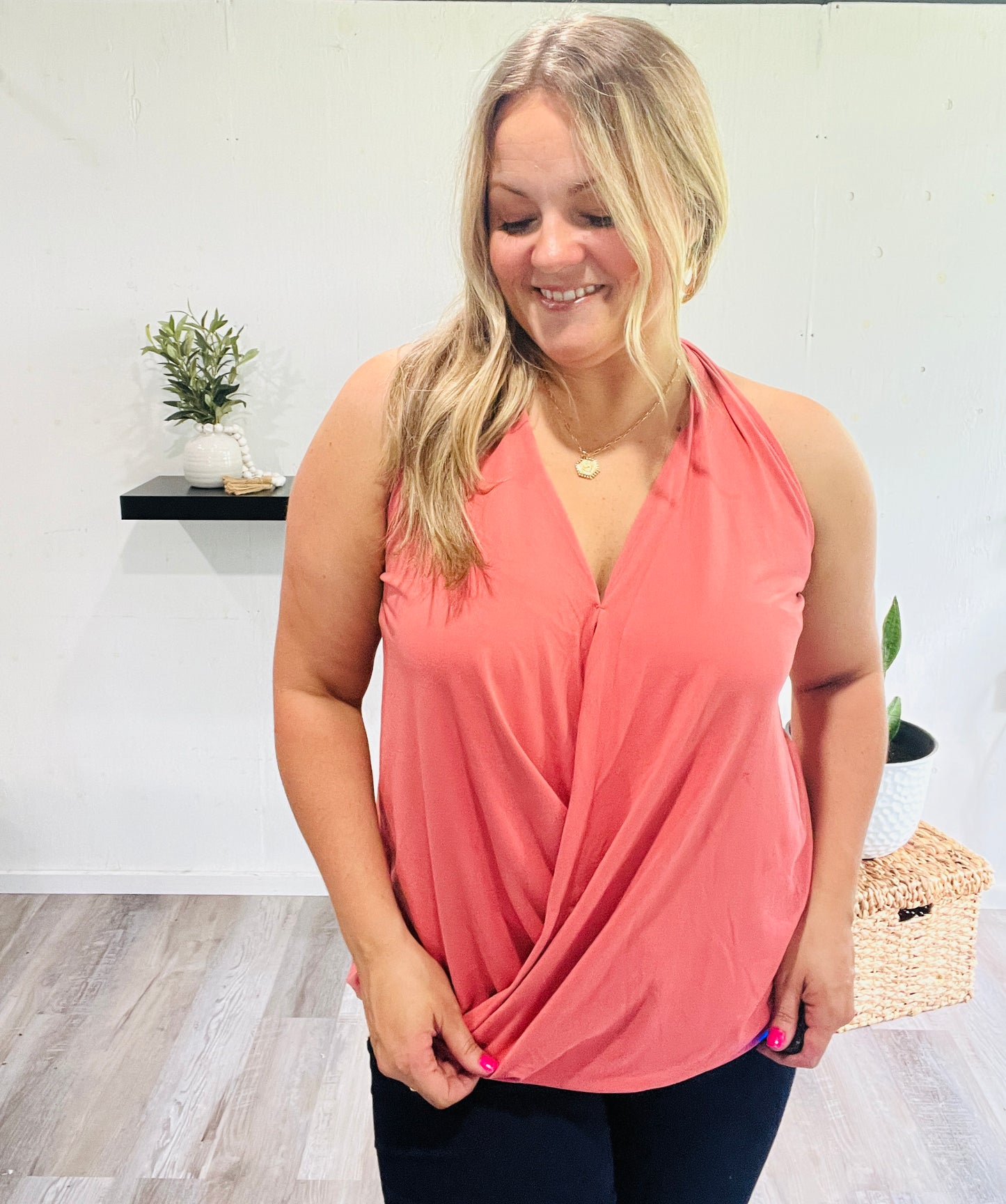š¤Georgia Peach Wrapped Halter