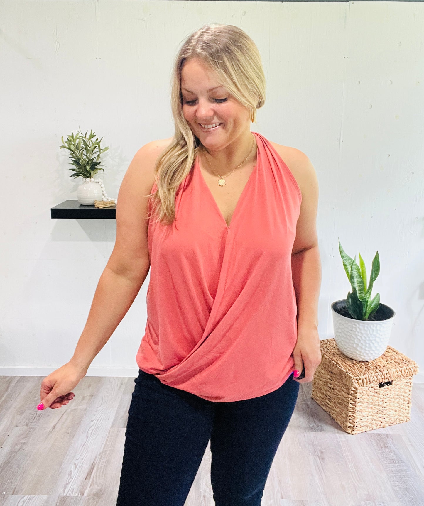 š¤Georgia Peach Wrapped Halter