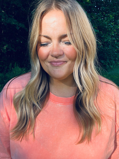 Sun-Kissed Coral Washed Tee
