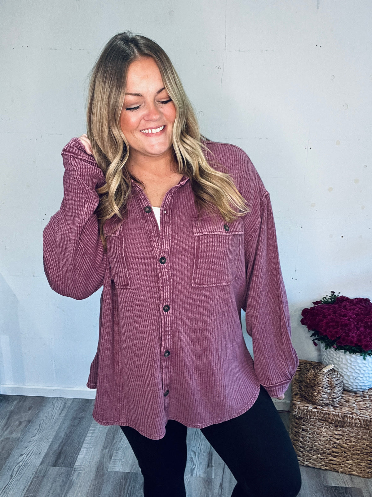 Cherrywood Mineral Wash Shacket