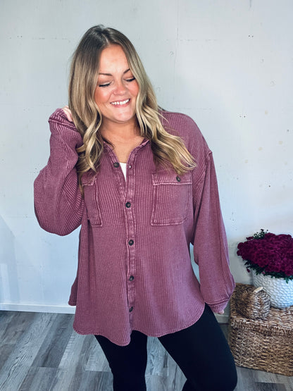 Cherrywood Mineral Wash Shacket