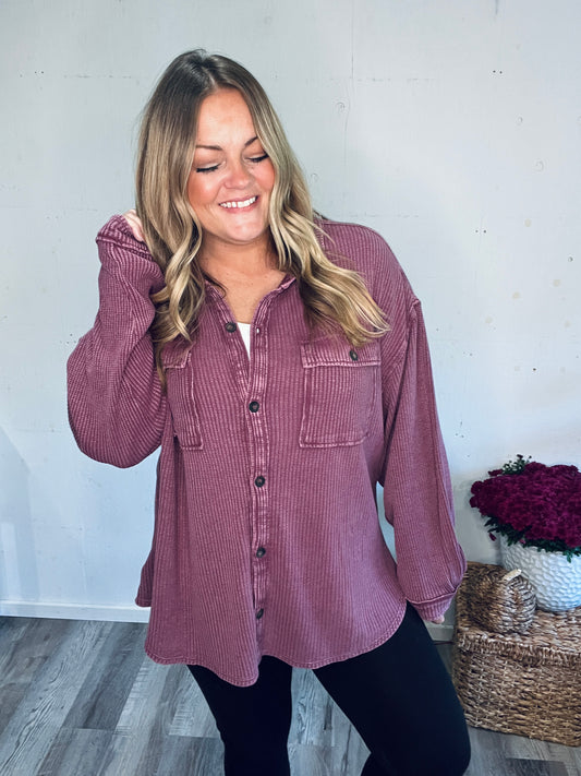 Cherrywood Mineral Wash Shacket