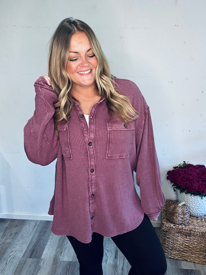 Cherrywood Mineral Wash Shacket