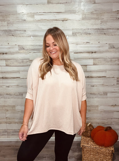 Cocoa Drift Ribbed Top