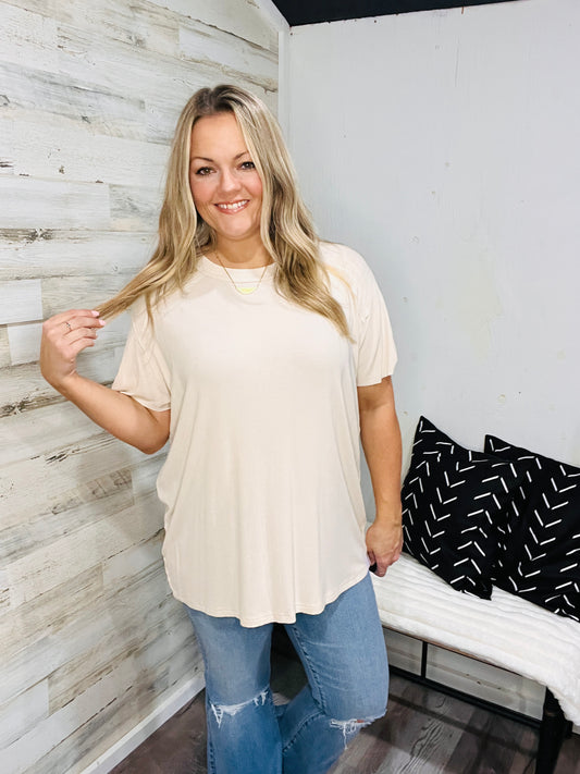 🤍 Everyday Sandy Beige Ribbed Tee