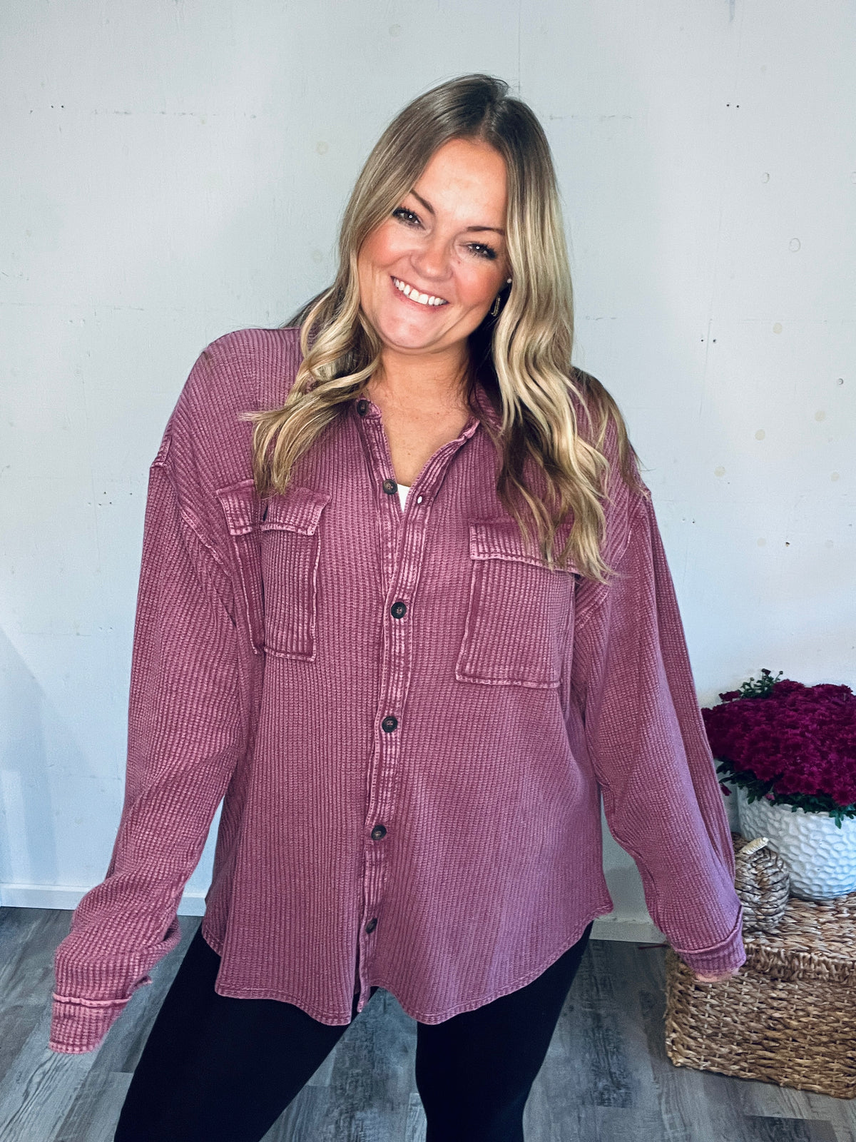 Cherrywood Mineral Wash Shacket