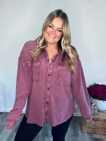 Cherrywood Mineral Wash Shacket
