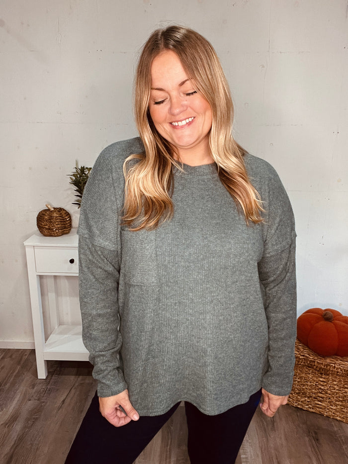 Jade Retreat Ribbed Sweater