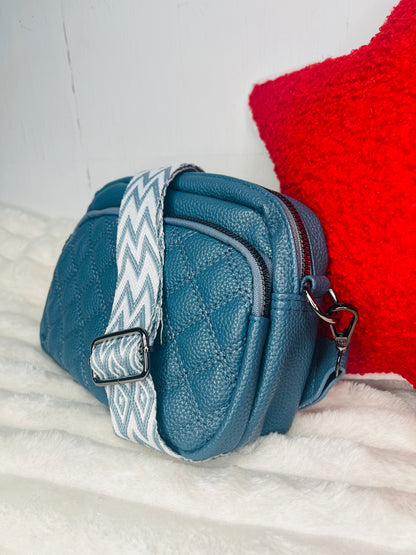 🤍Dusty Blue Quilted Crossbody