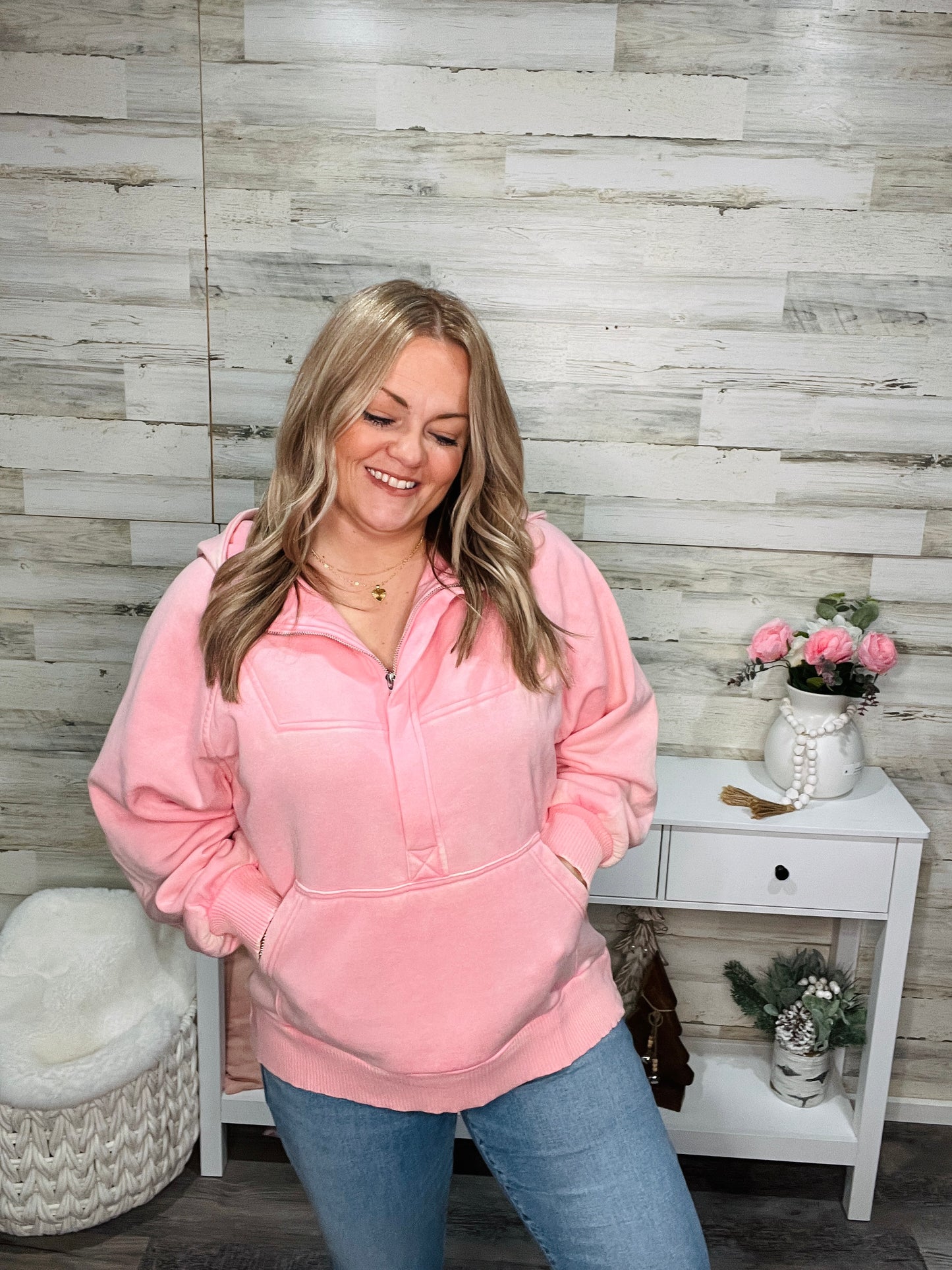 Love at First Sight Acid Wash Fleece Hoodie