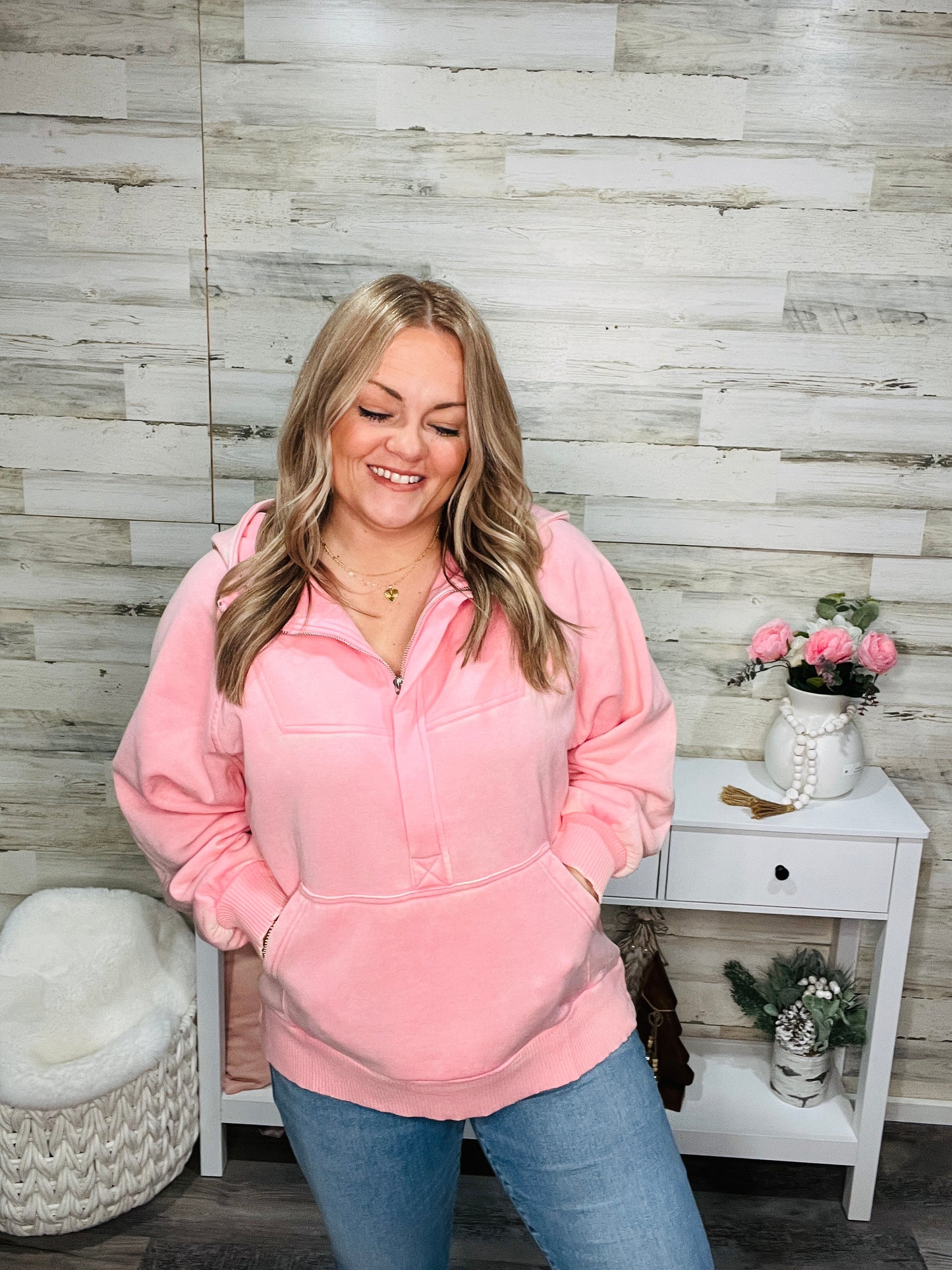 Love at First Sight Acid Wash Fleece Hoodie