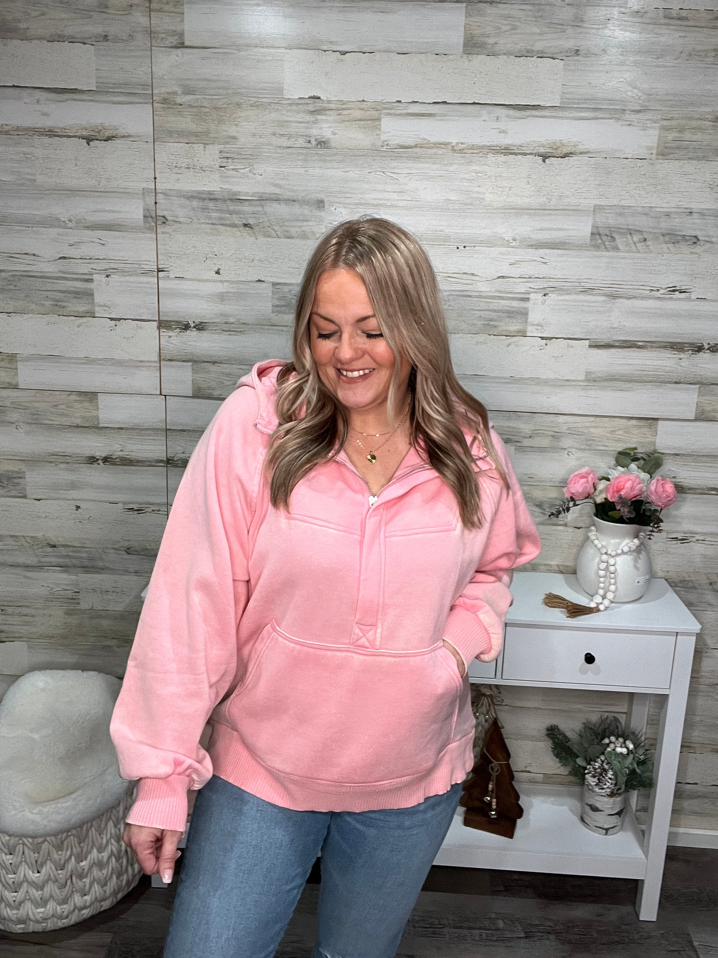 Love at First Sight Acid Wash Fleece Hoodie