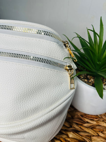 🤍Classy Pearl White Bum Bag