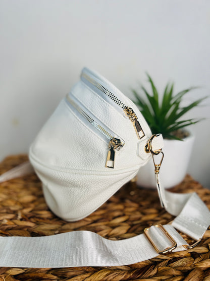 🤍Classy Pearl White Bum Bag