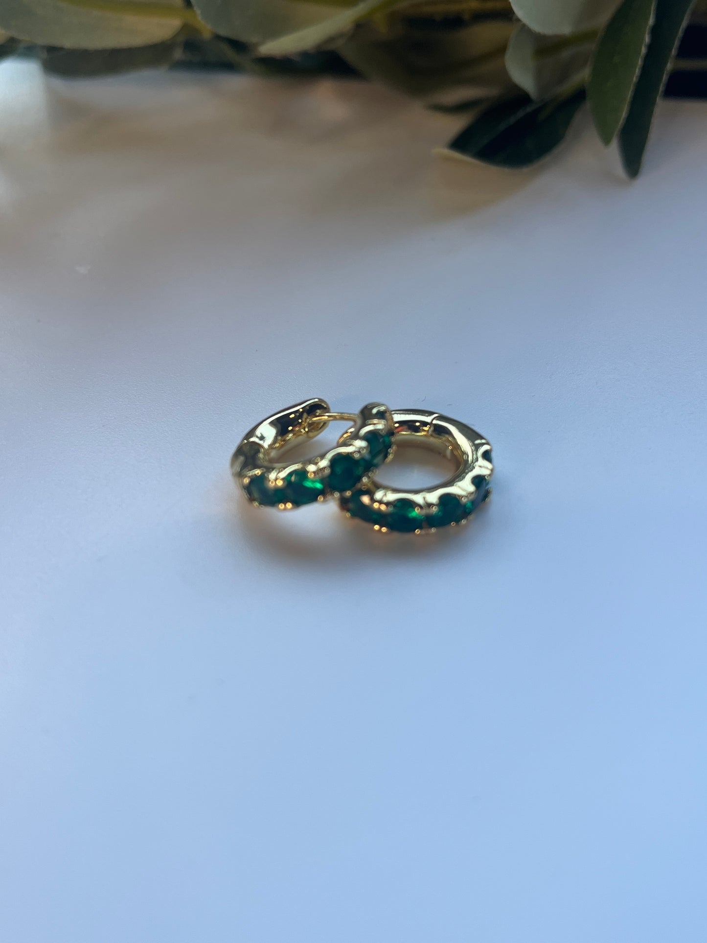Simply Emerald Hoops