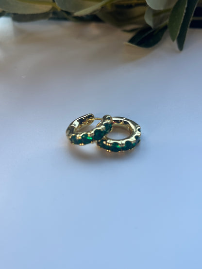 Simply Emerald Hoops