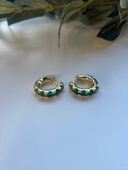 Simply Emerald Hoops