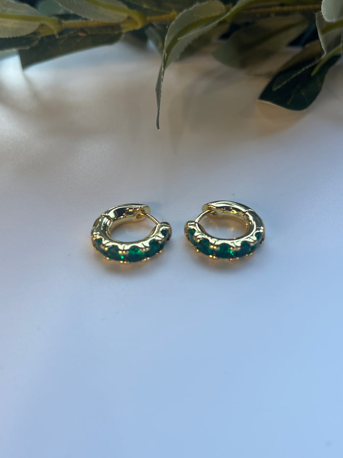 Simply Emerald Hoops
