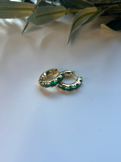 Simply Emerald Hoops