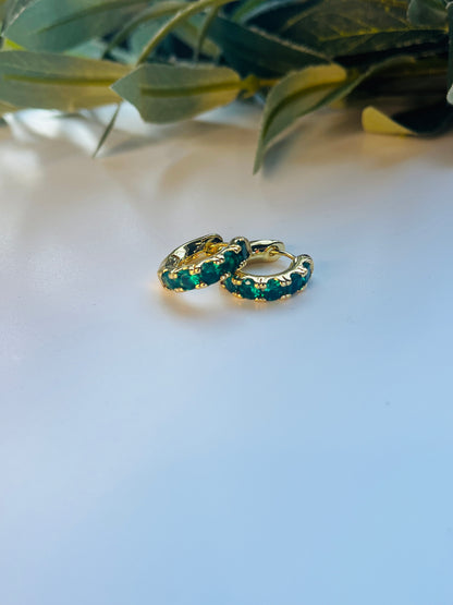 Simply Emerald Hoops