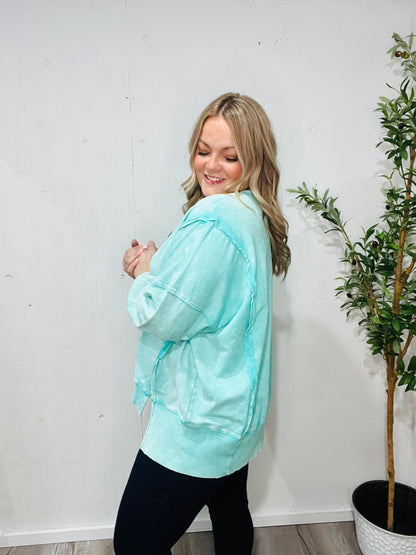 Mint to be French Terry Pullover