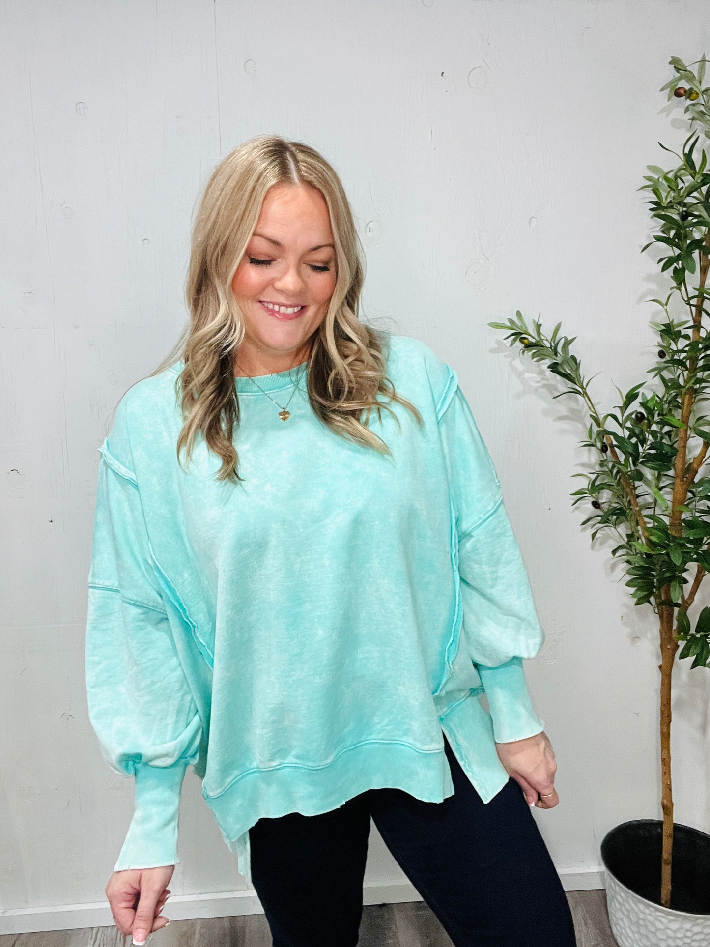 Mint to be French Terry Pullover