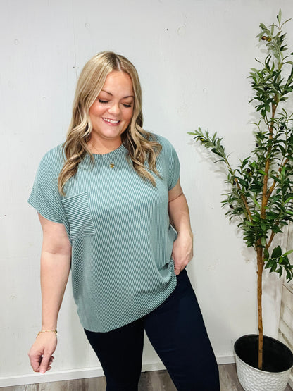 Jaded Garden Ribbed Top