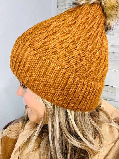 🤍 Chestnut Honeycomb Pattern Beanie