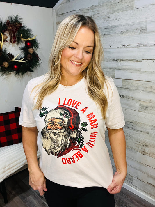 🤍 Santa "I Love A Man With A Beard" Tee