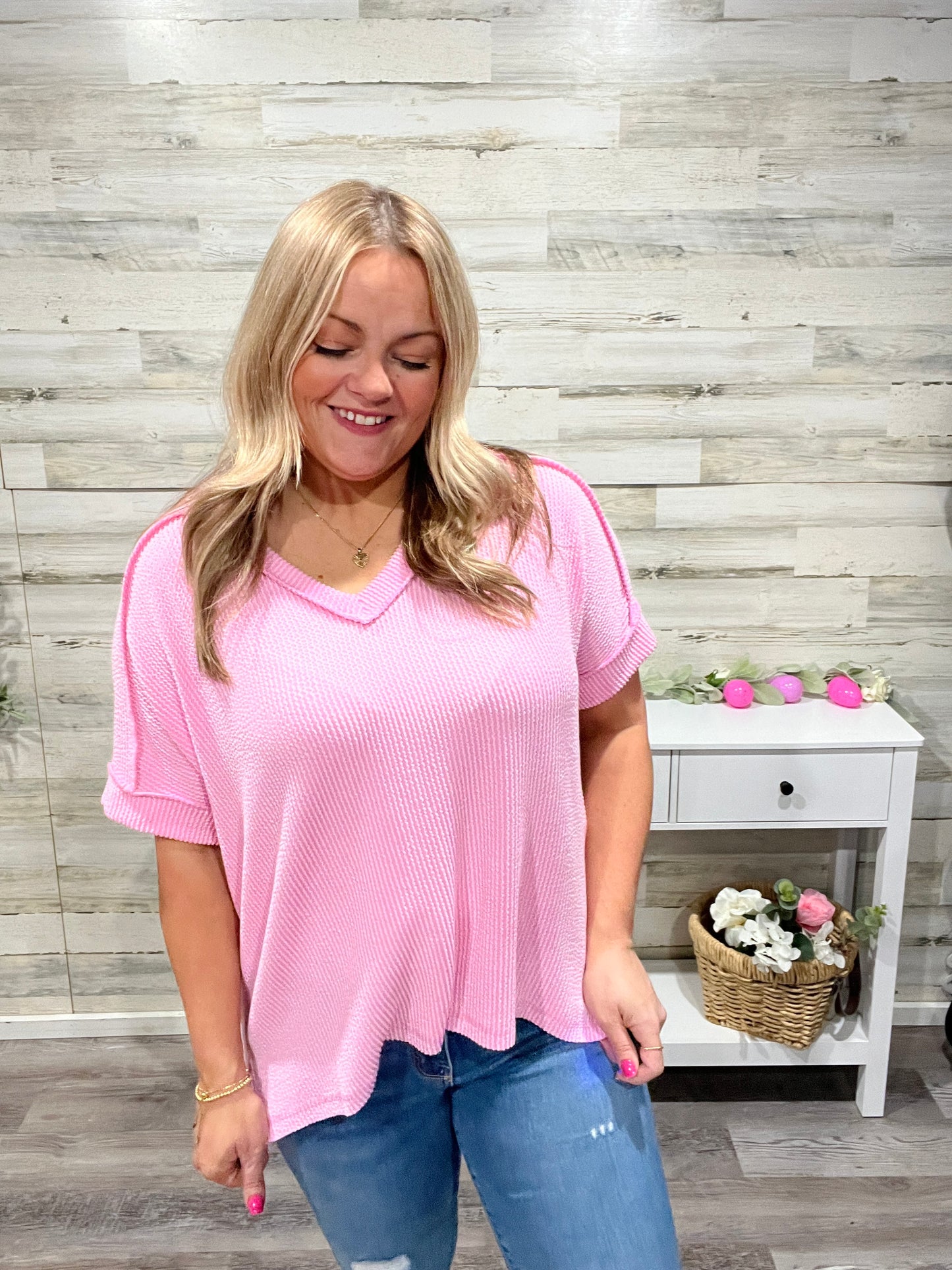 First Blossom Ribbed Top