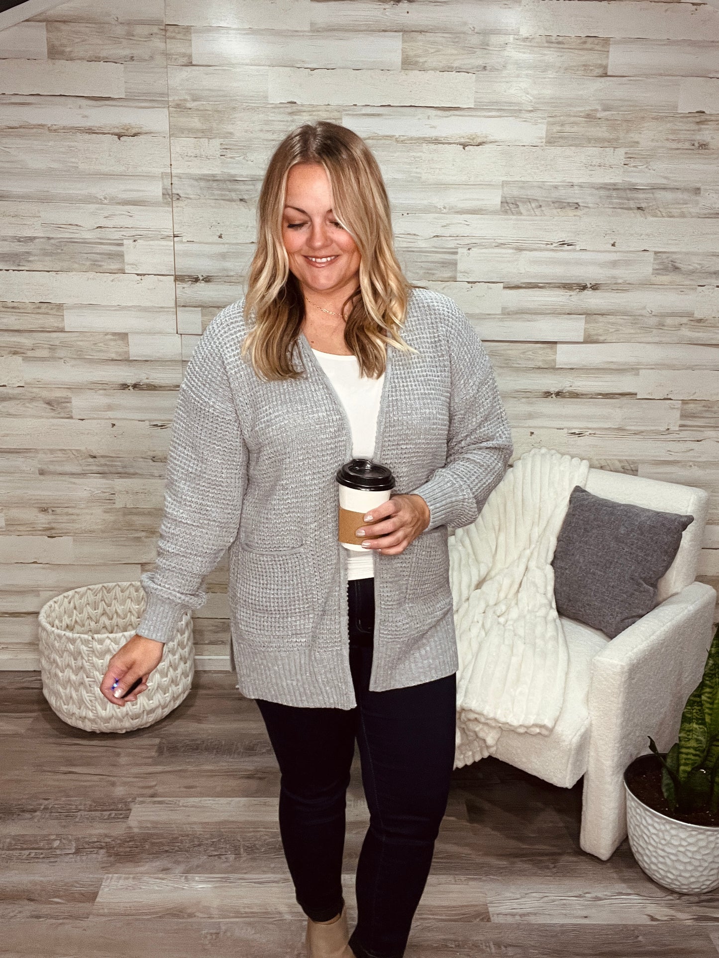 Fireside Waffle Knit Cardigan