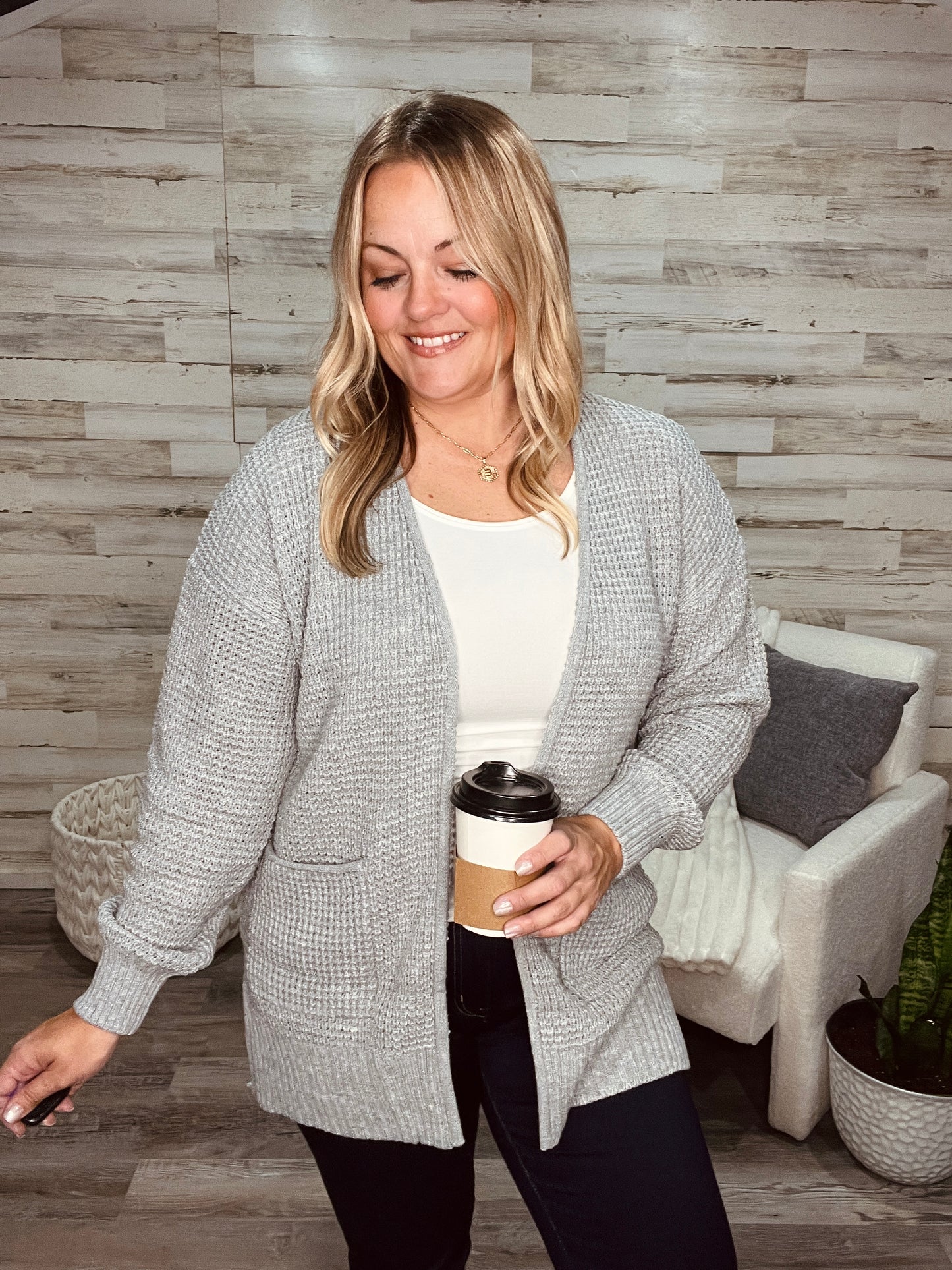 Fireside Waffle Knit Cardigan