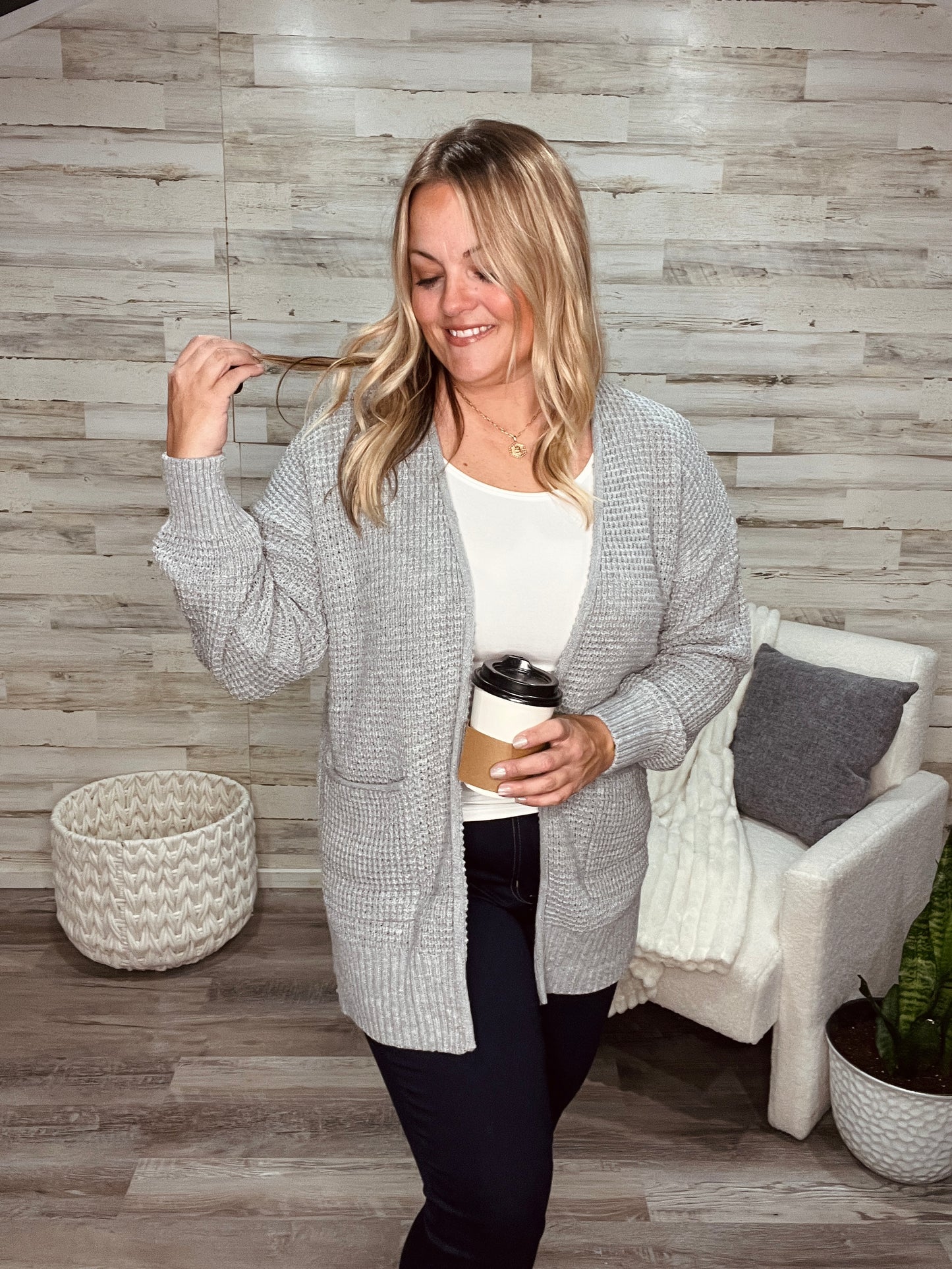 Fireside Waffle Knit Cardigan