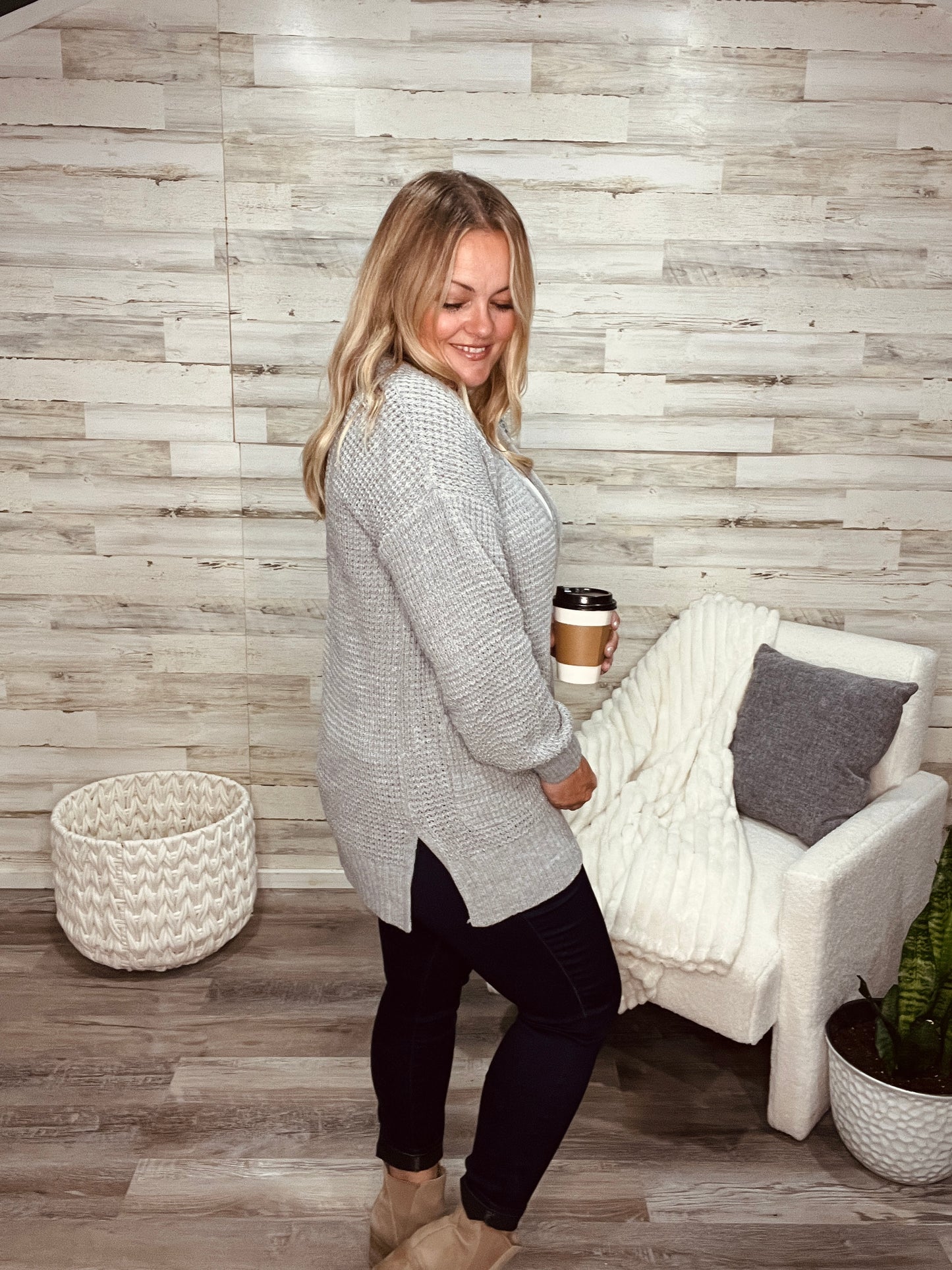 Fireside Waffle Knit Cardigan