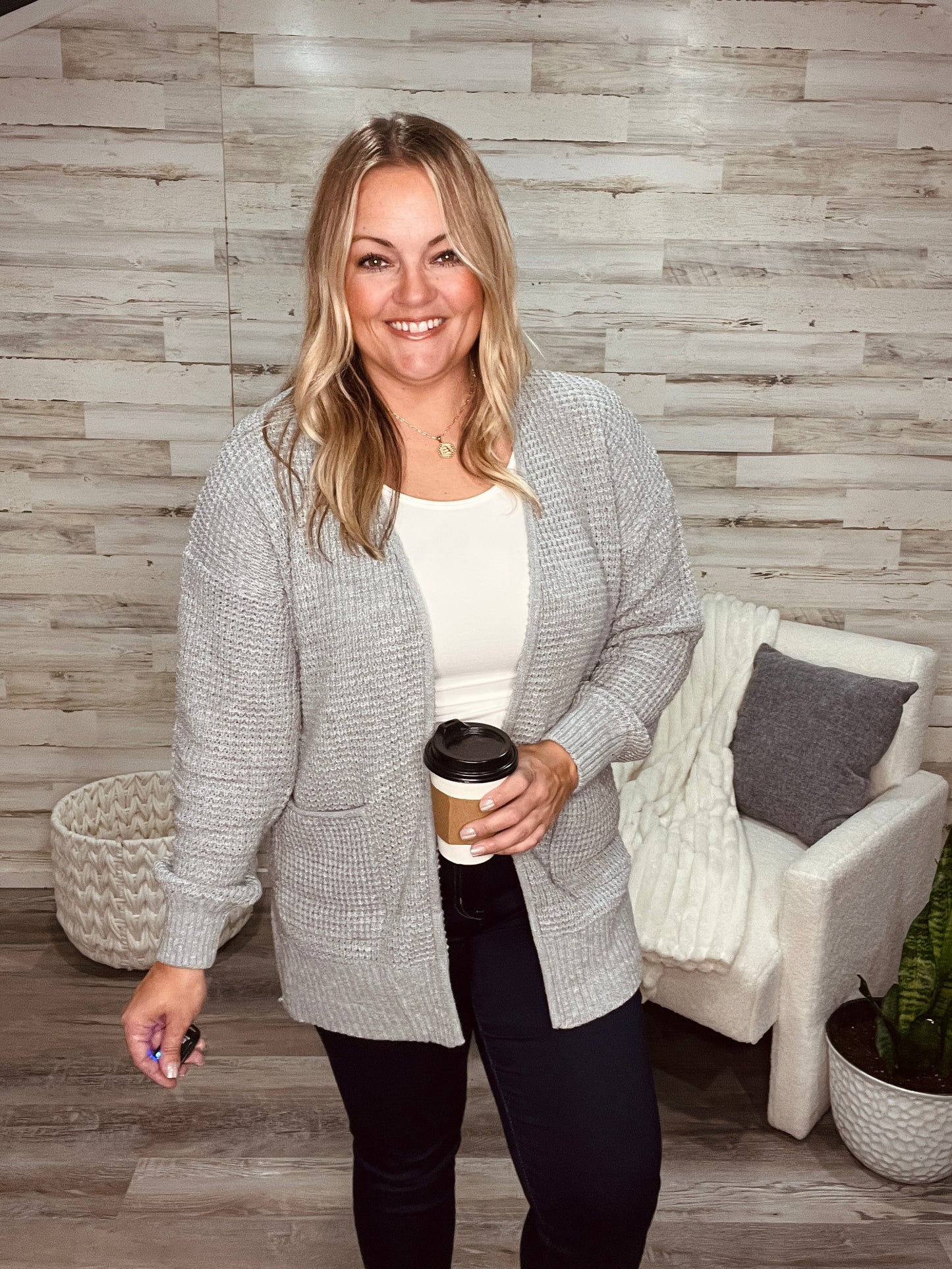 Fireside Waffle Knit Cardigan